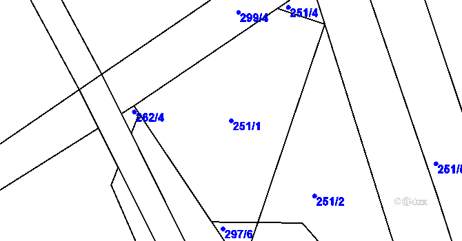 Parcela st. 251/1 v KÚ Střela, Katastrální mapa