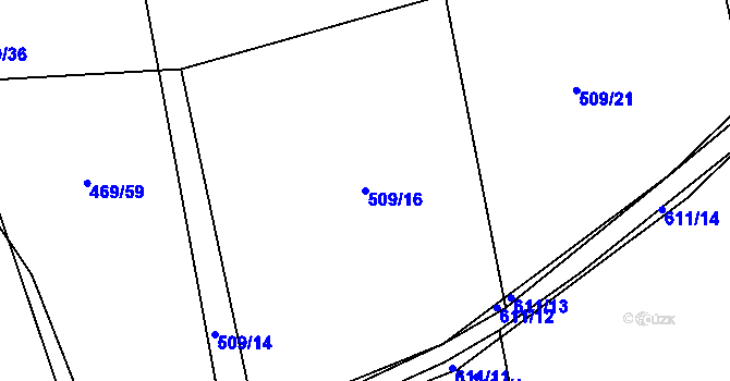 Parcela st. 509/16 v KÚ Střela, Katastrální mapa