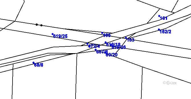 Parcela st. 607/8 v KÚ Střela, Katastrální mapa
