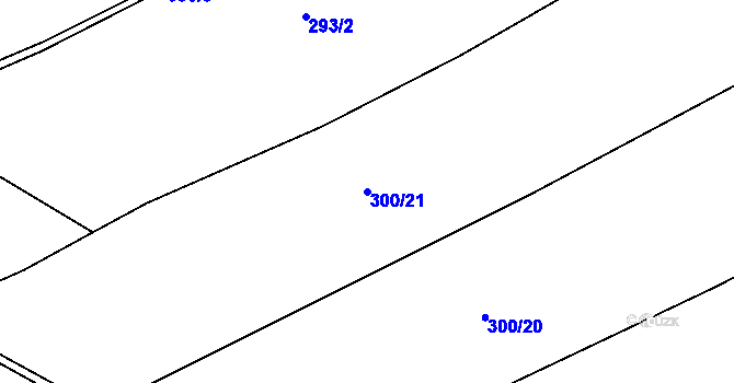 Parcela st. 300/21 v KÚ Strakov, Katastrální mapa