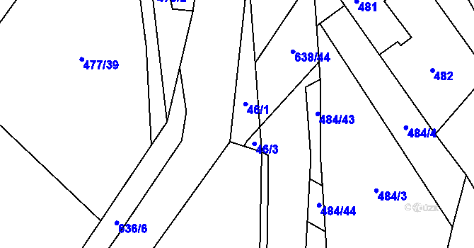 Parcela st. 46 v KÚ Straky, Katastrální mapa