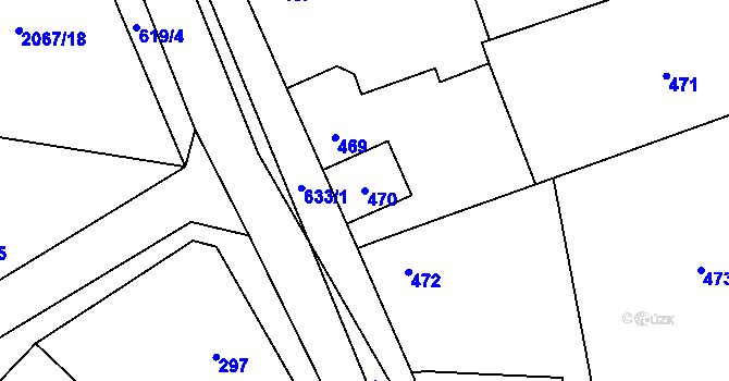 Parcela st. 470 v KÚ Straky, Katastrální mapa