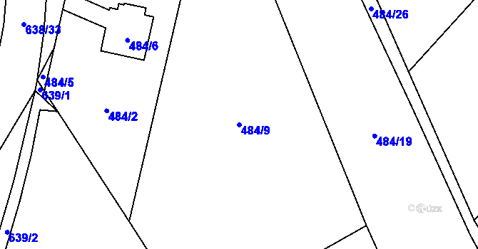 Parcela st. 484/9 v KÚ Straky, Katastrální mapa