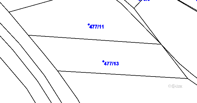 Parcela st. 477/12 v KÚ Straky, Katastrální mapa