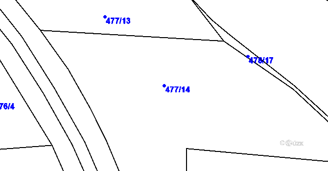 Parcela st. 477/14 v KÚ Straky, Katastrální mapa