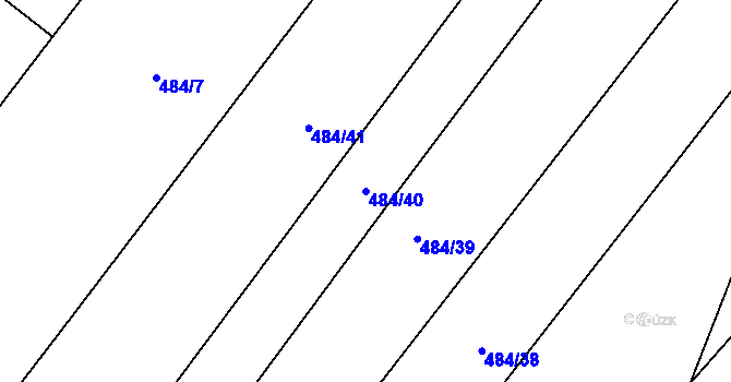 Parcela st. 484/40 v KÚ Straky, Katastrální mapa