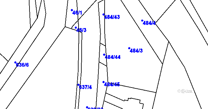 Parcela st. 484/44 v KÚ Straky, Katastrální mapa