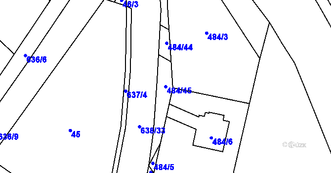 Parcela st. 484/45 v KÚ Straky, Katastrální mapa