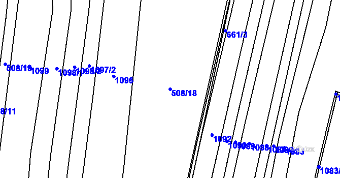 Parcela st. 508/18 v KÚ Straky, Katastrální mapa