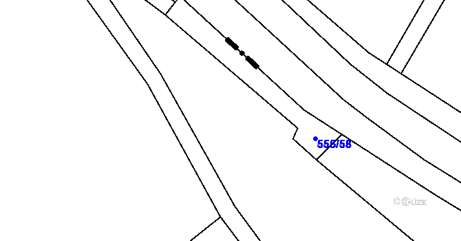 Parcela st. 555/40 v KÚ Straky, Katastrální mapa