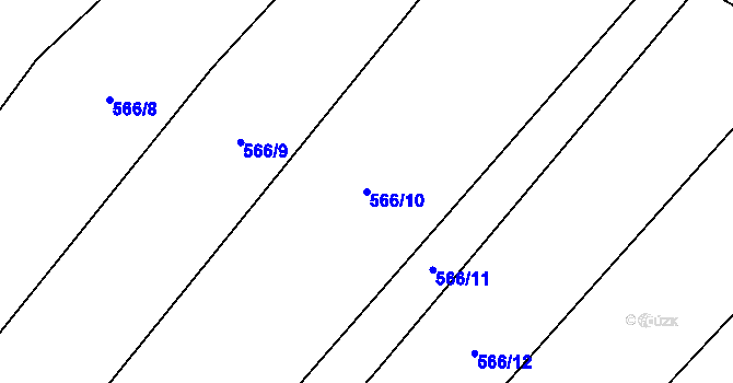Parcela st. 566/10 v KÚ Straky, Katastrální mapa