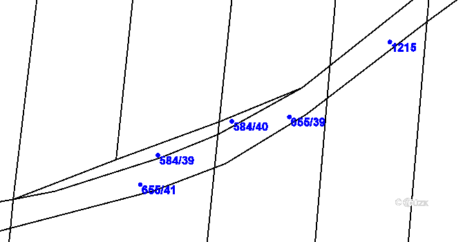 Parcela st. 584/40 v KÚ Straky, Katastrální mapa
