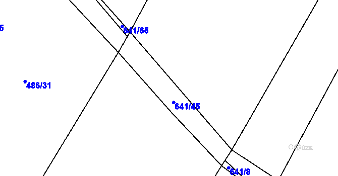 Parcela st. 641/44 v KÚ Straky, Katastrální mapa