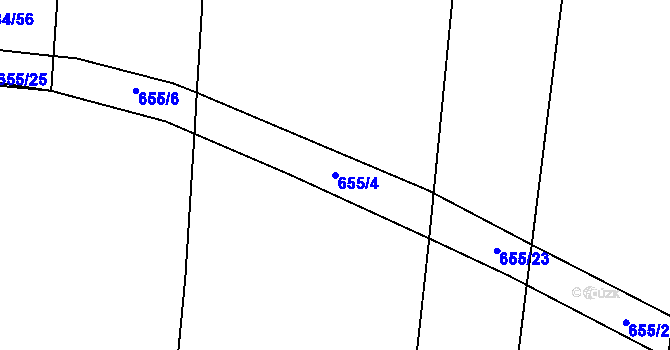 Parcela st. 655/4 v KÚ Straky, Katastrální mapa