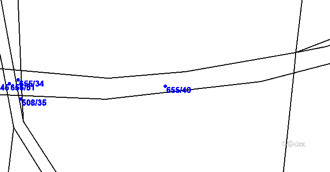 Parcela st. 655/40 v KÚ Straky, Katastrální mapa