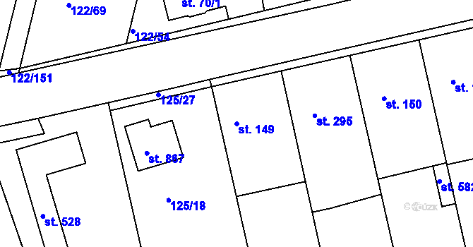 Parcela st. 149 v KÚ Strančice, Katastrální mapa