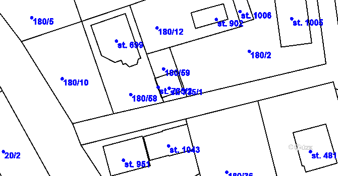 Parcela st. 735/1 v KÚ Strančice, Katastrální mapa
