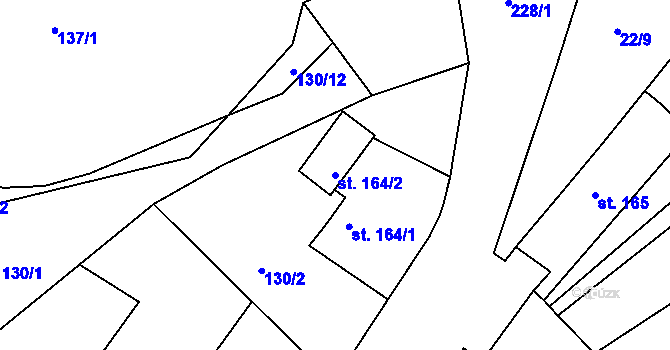 Parcela st. 164/2 v KÚ Strančice, Katastrální mapa