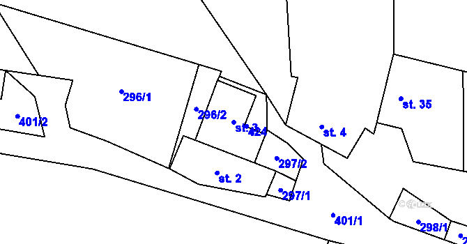 Parcela st. 3 v KÚ Frankův Zhořec, Katastrální mapa