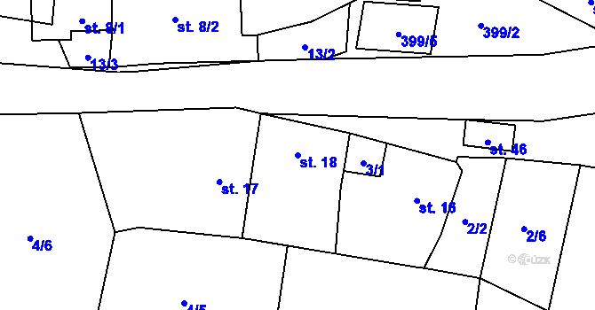 Parcela st. 18 v KÚ Frankův Zhořec, Katastrální mapa