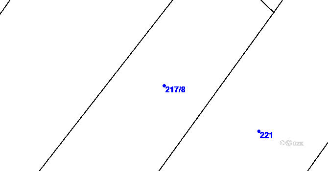 Parcela st. 217/8 v KÚ Frankův Zhořec, Katastrální mapa
