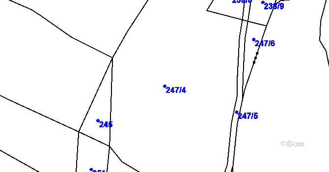 Parcela st. 247/4 v KÚ Frankův Zhořec, Katastrální mapa