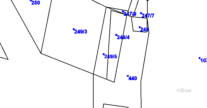 Parcela st. 249/5 v KÚ Frankův Zhořec, Katastrální mapa