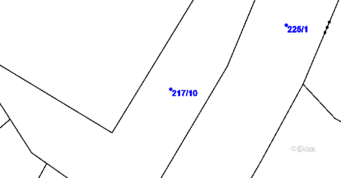 Parcela st. 217/10 v KÚ Frankův Zhořec, Katastrální mapa