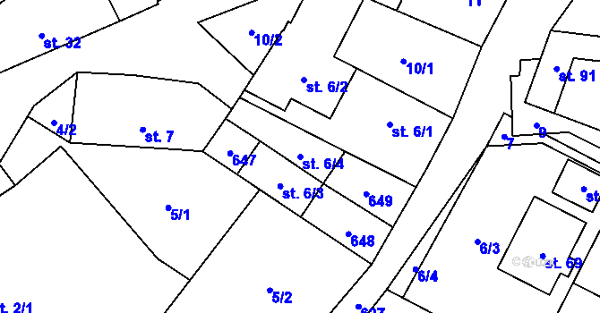 Parcela st. 6/4 v KÚ Kochánov u Stránecké Zhoře, Katastrální mapa