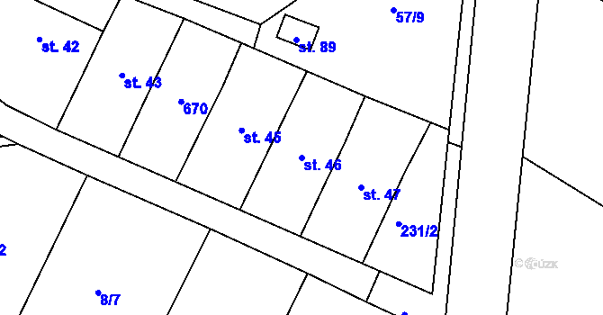 Parcela st. 46 v KÚ Kochánov u Stránecké Zhoře, Katastrální mapa