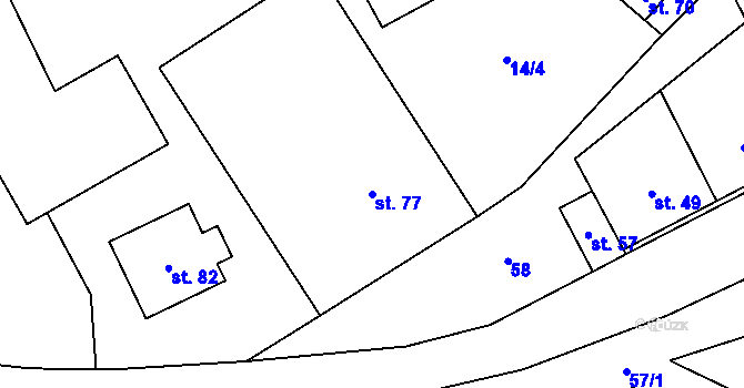 Parcela st. 77 v KÚ Kochánov u Stránecké Zhoře, Katastrální mapa