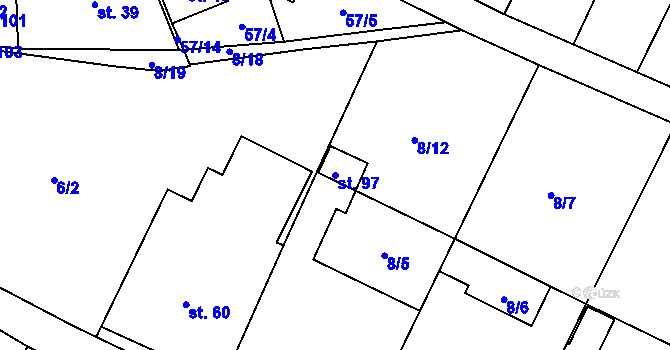 Parcela st. 97 v KÚ Kochánov u Stránecké Zhoře, Katastrální mapa