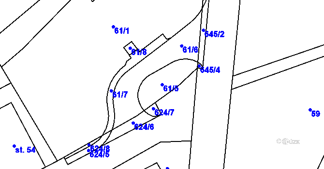Parcela st. 61/5 v KÚ Kochánov u Stránecké Zhoře, Katastrální mapa