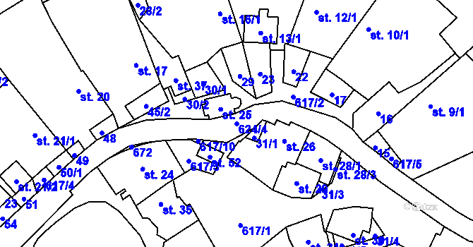 Parcela st. 624/4 v KÚ Kochánov u Stránecké Zhoře, Katastrální mapa