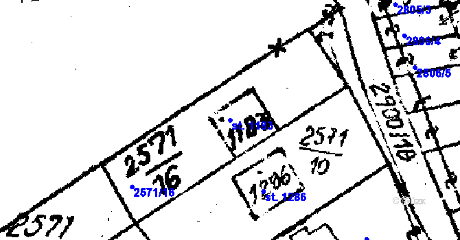 Parcela st. 1183 v KÚ Strání, Katastrální mapa