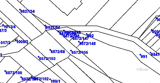 Parcela st. 993 v KÚ Strání, Katastrální mapa