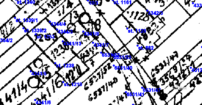 Parcela st. 6531/52 v KÚ Strání, Katastrální mapa