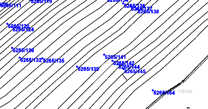 Parcela st. 5265/141 v KÚ Strání, Katastrální mapa