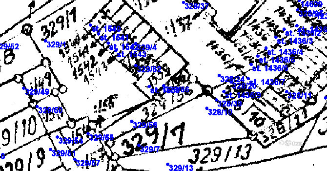 Parcela st. 329/66 v KÚ Strání, Katastrální mapa