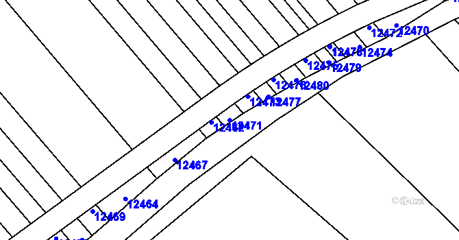 Parcela st. 12471 v KÚ Strání, Katastrální mapa