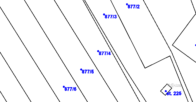Parcela st. 877/4 v KÚ Straník, Katastrální mapa