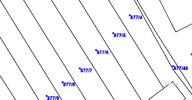 Parcela st. 877/6 v KÚ Straník, Katastrální mapa
