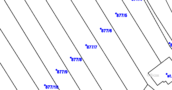 Parcela st. 877/7 v KÚ Straník, Katastrální mapa
