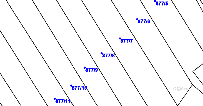 Parcela st. 877/8 v KÚ Straník, Katastrální mapa