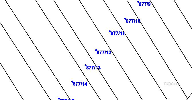 Parcela st. 877/12 v KÚ Straník, Katastrální mapa