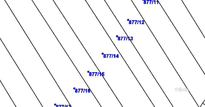 Parcela st. 877/14 v KÚ Straník, Katastrální mapa