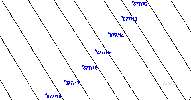 Parcela st. 877/15 v KÚ Straník, Katastrální mapa