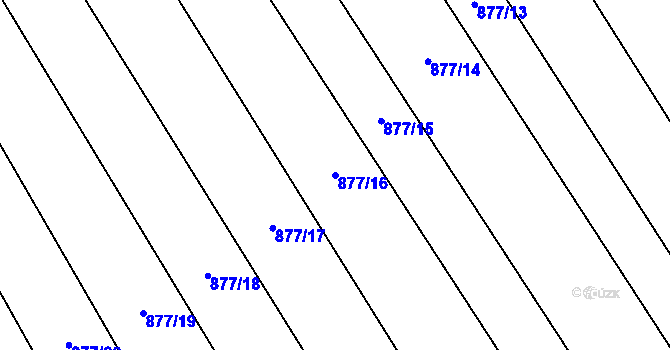 Parcela st. 877/16 v KÚ Straník, Katastrální mapa