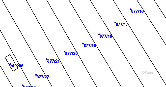 Parcela st. 877/19 v KÚ Straník, Katastrální mapa
