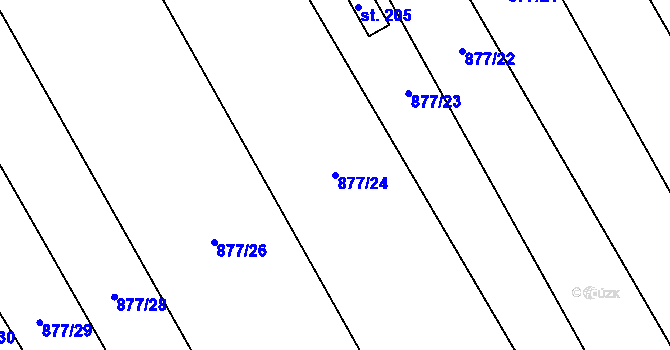 Parcela st. 877/24 v KÚ Straník, Katastrální mapa